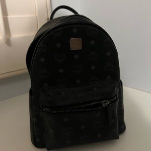black MCM mini backpack